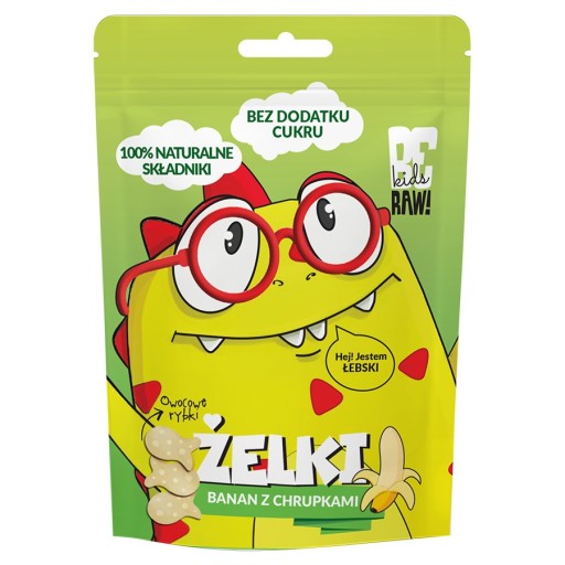 BeRAW! KIDS Banánové želé bez cukru s lupienkami 35 g