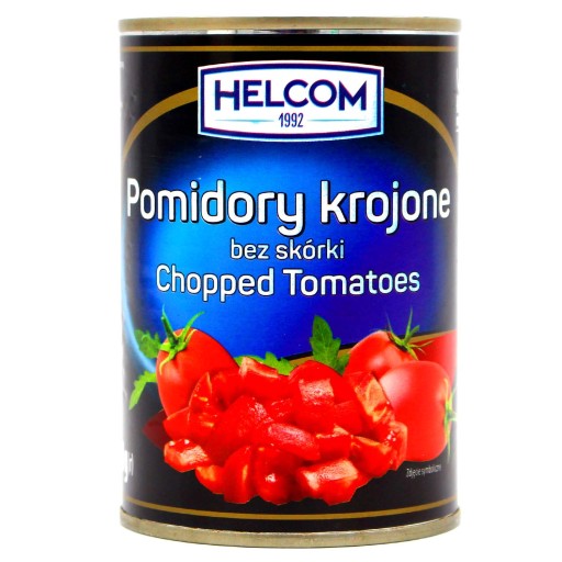 RAJČAKY krájané, lúpané, konzervované paradajky, 400g