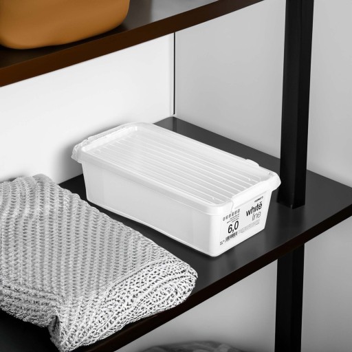 PLASTOVÝ KONTAJNER S VEKOM NA ÚLOŽNÝ BOX ORGANIZÁTOR 6L