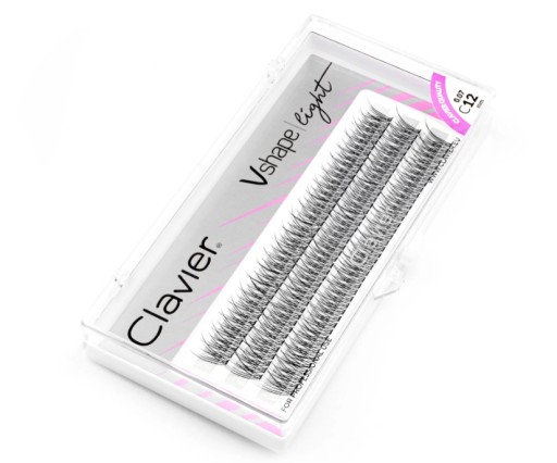 Svetlé trsy mihalníc Clavier Vshape – lastovičník 10 mm