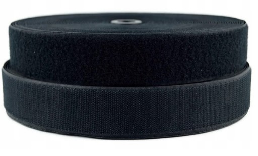VELCRO 4cm KRAJČÍRSKA VELCRO PÁSKA OBOJSTRANNÁ ČIERNA - 40mm