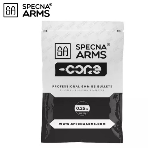 ASG GULE AIRSOFT CORE BIO MUNÍCIA 0,25G 1000KS SPECNA ARMS BIELA