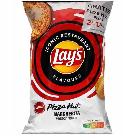 Lay's Pizza Hut Margherita chipsy s príchuťou Pizza Cheese 150g z USA