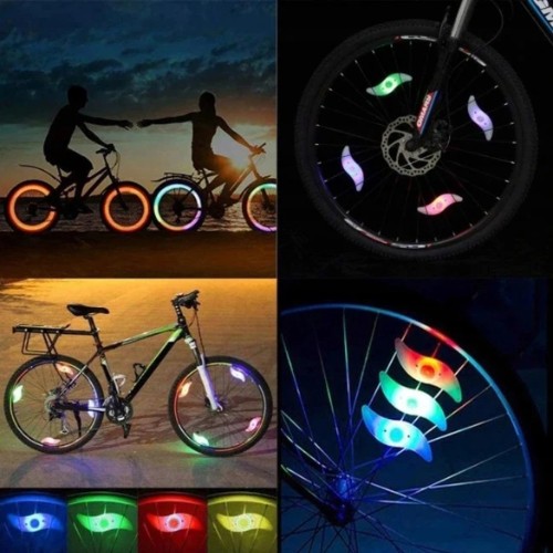 4 x LED SVETLO NA BICYKEL NA KRYT KOLESÁ RGB viacfarebný