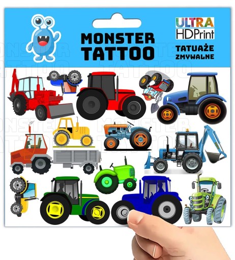 UMÝVAJÚCE DOČASNÉ TETOVANIE PRE DETSKÉ DETSKÉ TRAKTORY ORIGINÁLNE DIZAJNY