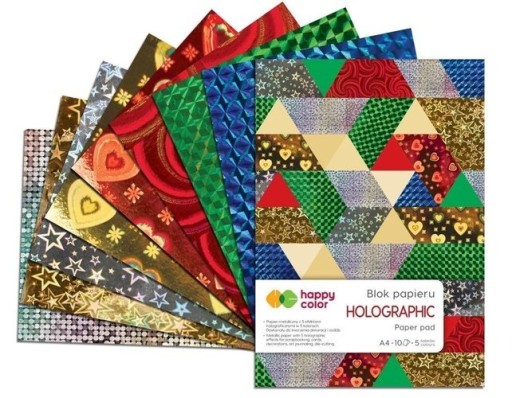 KREATÍVNY BLOK A4 HAPPY FAREBNÝ HOLOGRAFICKÝ PAPIER
