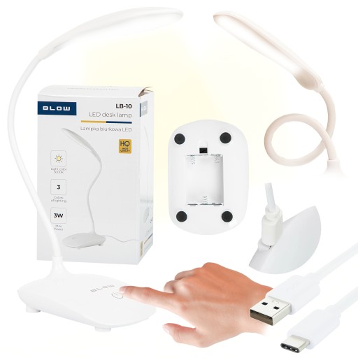 LED ŠKOLSKÁ STOLNÁ LAMPA NOČNÁ 3 REŽIMY USB BATÉRIOVÁ BEZDR