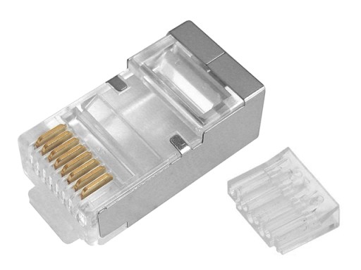 Zástrčka RJ45/8P8C STP, tienená, kat. 6, krútená dvojlinka, drôt AWG24-27, 10 ks.