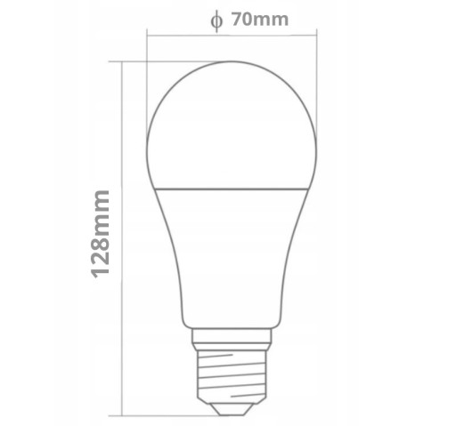 Klasická LED žiarovka, veľký závit, E27, 18W, 4000K, neutrálna