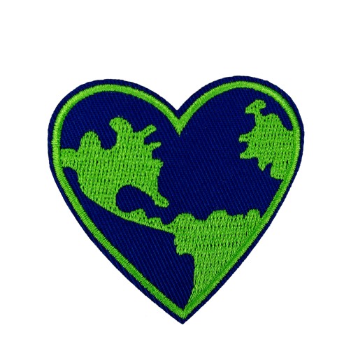 Nažehľovacia termo náplasť Planet Earth Heart