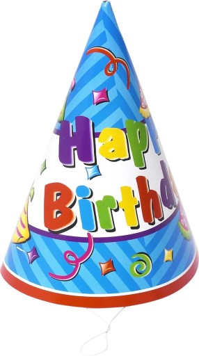 Farebné papierové narodeninové čiapky pre deti Happy Birthday PARTY x6