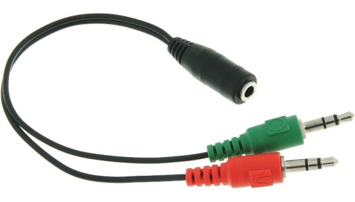 ADAPTÉR ADAPTÉR MINI JACK KÁBEL 3,5 MM PRE SLÚCHADLÁ 2X ZÁSTRČKA 1X ZÁSUVKA