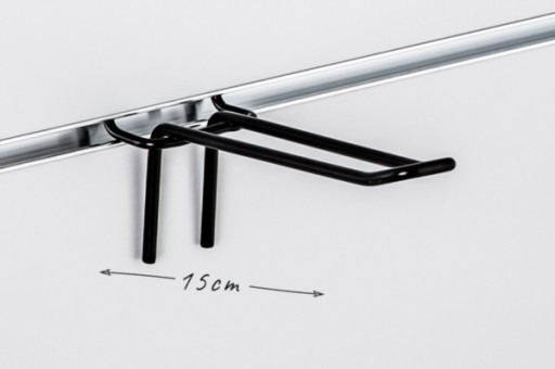 Háčikový prívesok dvojháčik Shopwall čierny 30cm