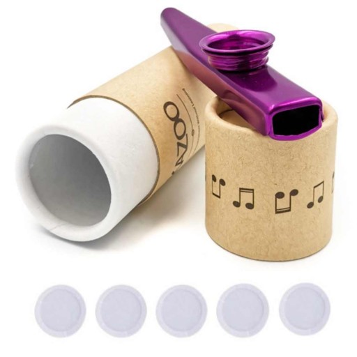 Fialový KAZOO v tube + 5 kovových MEMBRÁN - ideálne pre hudobníkov