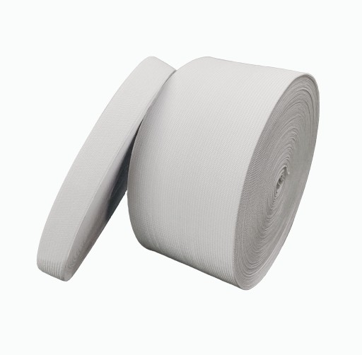 PLETENÁ GUMA NA ODEVY PÁSKA 40 mm BIELA 10m
