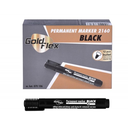 GOLDFLEX PERMANENTNÝ ZNAČOVAČ ČIERNA KRABIČKA 12 ks