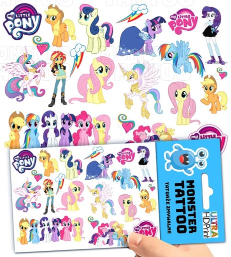 UMÝVAJÚCE DOČASNÉ TETOVANIE PRE DETI MY LITTLE PONY ORIGINÁLNE DIZAJNY
