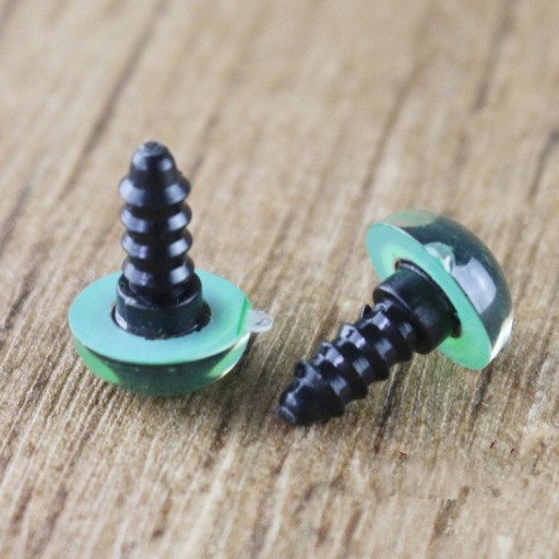 Zelené krimpovacie oči pre maskotov 15 mm