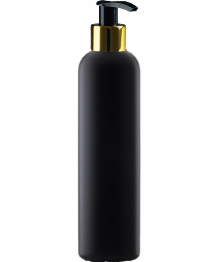 HDPE FĽAŠA 200ml, ČIERNY, ČIERNY A ZLATÝ DÁVKOVAČ