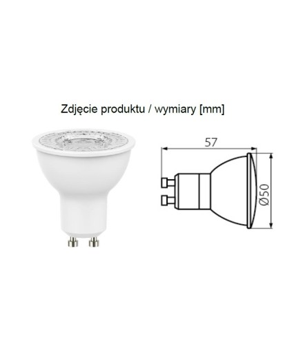 Svietidlo so studenou bielou LED PRO GU10 LED 7WS6-CW KANLUX diódami