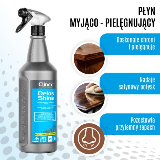 Clinex DELOS SHINE Nábytok tekutý, lesk 1 l