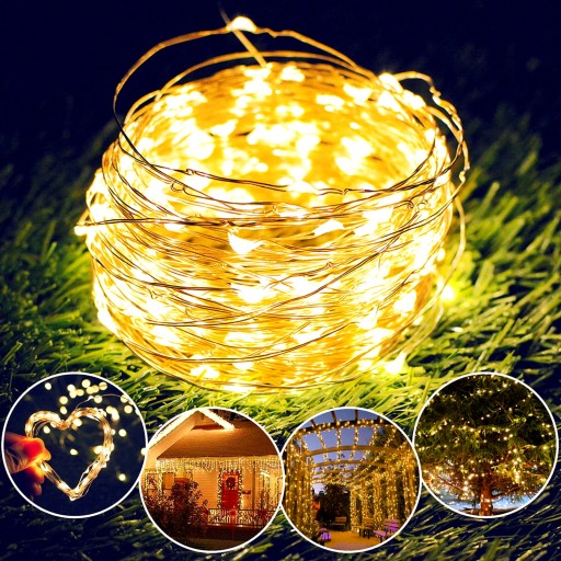 DRUCIK 50 LED BATÉRIOVÉ LAMPY, TEPLÉ SVETLO, 5M