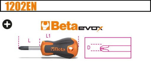 KRÍŽOVÝ SKRUTKOVAČ BETA KRÁTKY EVOX PH2X6X30MM