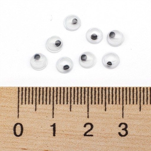 POHYBLIVÉ OČI NA DEKORÁCIU 5x2,5mm 100 ks