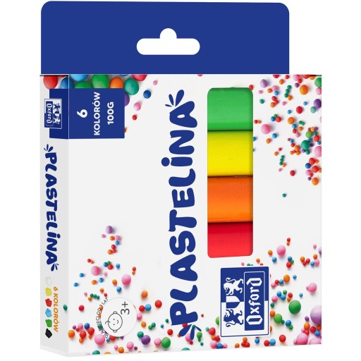 Plastelína OXFORD 6 farieb 3 bal