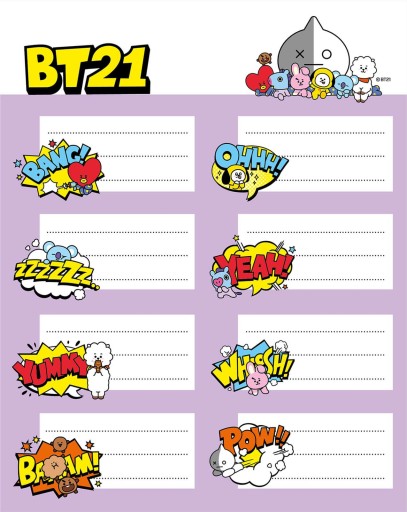Samolepky na notebook BT21 BTS Kpop Sada 16 kusov