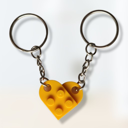 KĽÚČENKA z LEGO kociek Srdce Keychain Darček 2 ks ku Dňu žien
