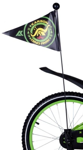 Cyklistická vlajka BUNNER so tyčou - DINO Green