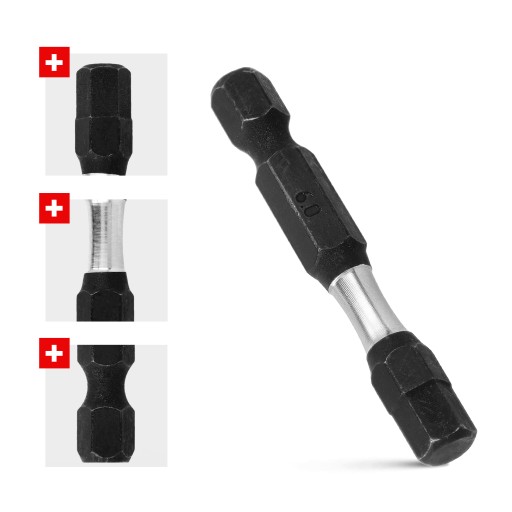 Nárazový bit HEX6 Nárazové bity 50mm | Nárazový bit pre skrutkovač 2 ks.