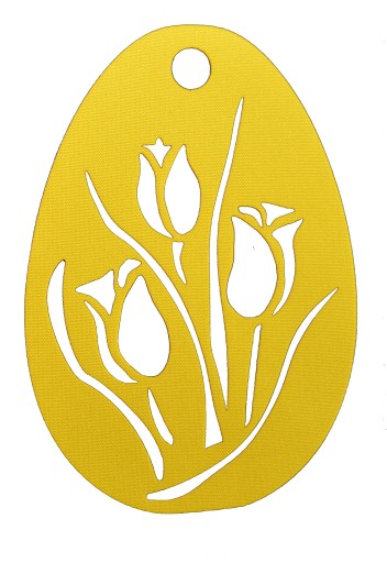 4. Prelamovaný prívesok na jarné vajíčko, kvet TULIPÁN
