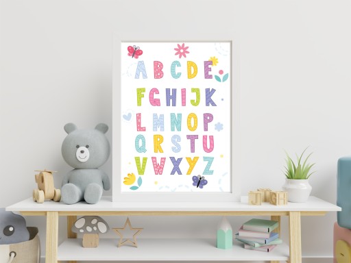 Grafický plagát pre deti A3 farebná abeceda