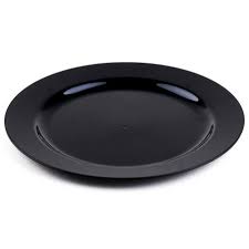 Sabert čierny plastový tanier, 19 cm, pevný, 10 ks