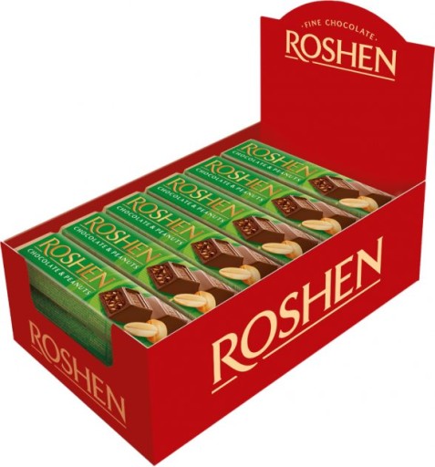 ROSHEN ČOKOLÁDA A ARAŠIDOVÉ TYČINKY 38G