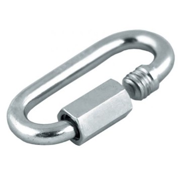 Pozinkovaný skrutkový článok, karabina, 10 mm konektor