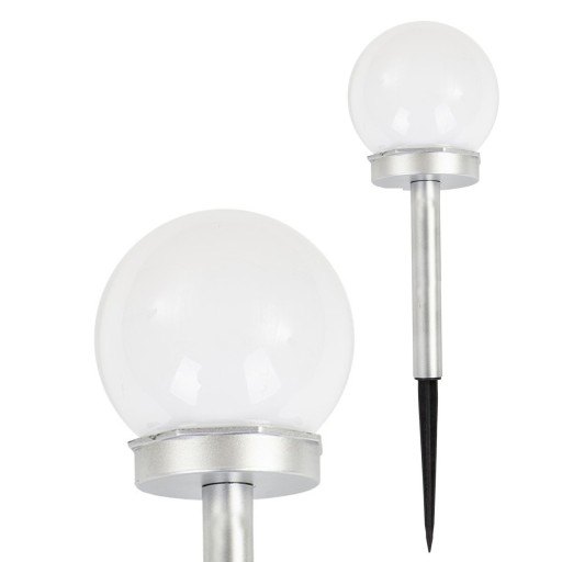Solárna záhradná lampa, mliečna guľa, biela, 35 cm, Saska Garden