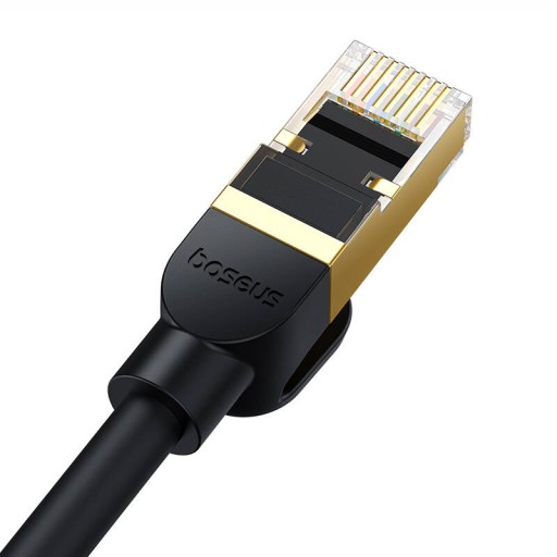 Rýchly okrúhly sieťový kábel Baseus RJ45 40 Gbps Cat. 8 0,5m čierna