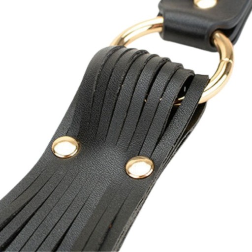 Kožený bič na trest a bičovanie BDSM remienky čierne SEX GADGET