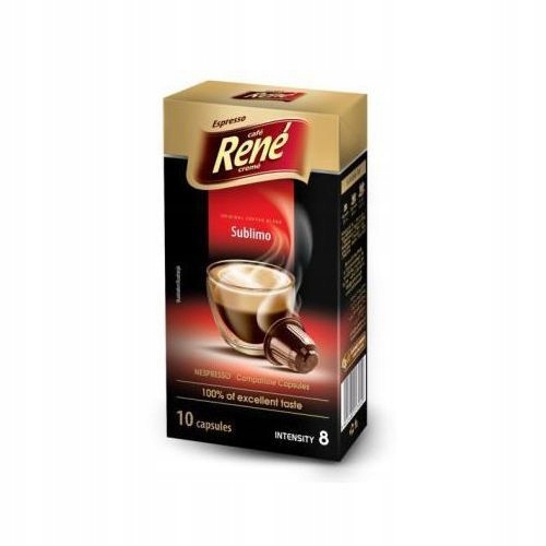 Kapsule Nespresso Rene Espresso SUBLIMO 8/10 intenzívna, silná aróma