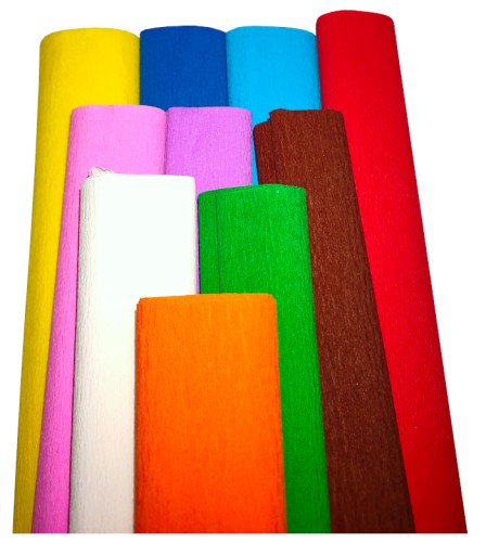 Krimpovaný hodvábny papier 25x200 cm 10 farieb KR-MINI
