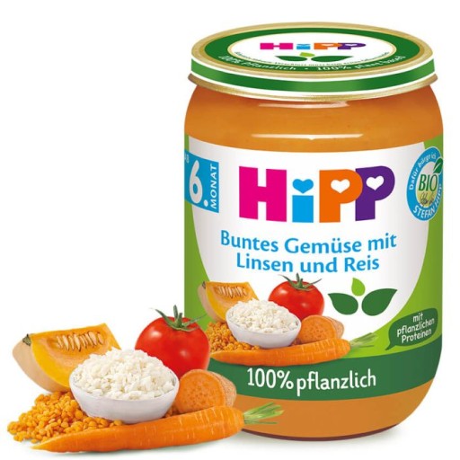 Hipp Dinner Tekvica Šošovica Mrkva Paradajky Ryža 190g 6m