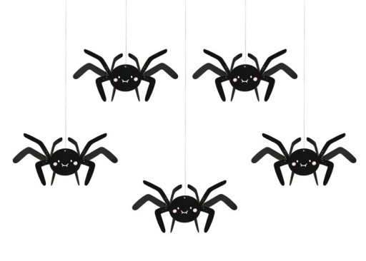 Papierové ozdoby Halloween Spiders - 5 ks.