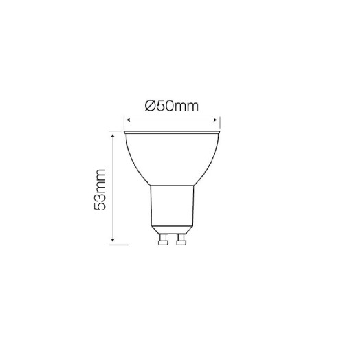 LED ŽIAROVKA GU10 5W 50' teplá biela 2700K sklenený úzky uhol reflektor