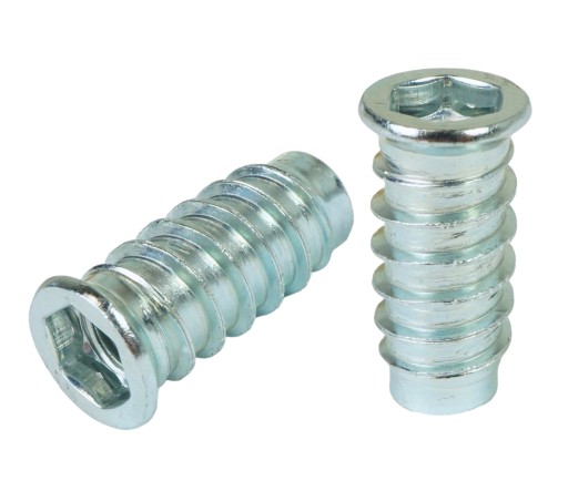 10x nástrčná skrutka M8 x 28 mm, dvojzávitová, skrutkovacia, drážkovaná skrutka do dreva