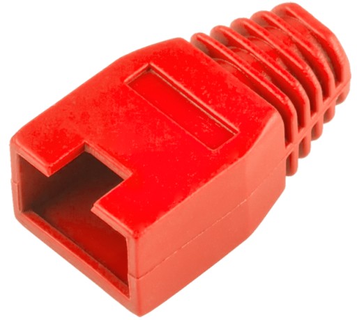 Gumový kryt na zástrčku 8P 8C RJ45, červený, 50 ks.