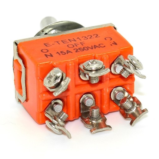 6 PIN ON OFF ON Prepínač do 250V 15A