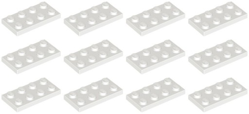LEGO 3020 TANIER 2x4 biely NOVINKA == (15g) 12 ks.